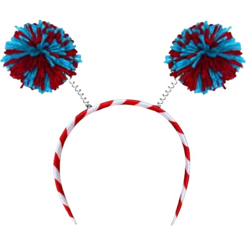 yanwuwa Haarreif mit Pompons in 3 Farben für Unabhängigkeitstage, Familientreffen, patriotische Veranstaltungen, Kopfbedeckung für Feiertage von yanwuwa