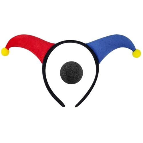 yanwuwa Haarreif und Nase, Clown-Set, lustiges Kostümzubehör, Aufführungen, Cosplay, Kopfbedeckung für Halloween und Partyspaß yanwuwa Haarreif und Nase, Clown-Set, lustiges Kostümzubehör, Aufführungen, Cosplay, Kopfbedeckung für Halloween und Partyspaß von yanwuwa