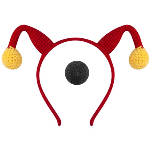 yanwuwa Haarreif und Nase, Clown-Set, lustiges Kostümzubehör, Aufführungen, Cosplay, Kopfbedeckung für Halloween und Partyspaß yanwuwa Haarreif und Nase, Clown-Set, lustiges Kostümzubehör, Aufführungen, Cosplay, Kopfbedeckung für Halloween und Partyspaß von yanwuwa