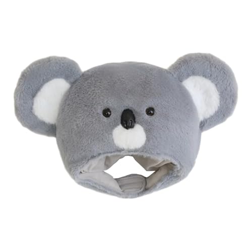 yanwuwa Halloween Koala Pelzhut Kopfbedeckung Plüsch Kopfbedeckung für Maskeraden Halloween Plüsch Cartoon Kopfbedeckung von yanwuwa