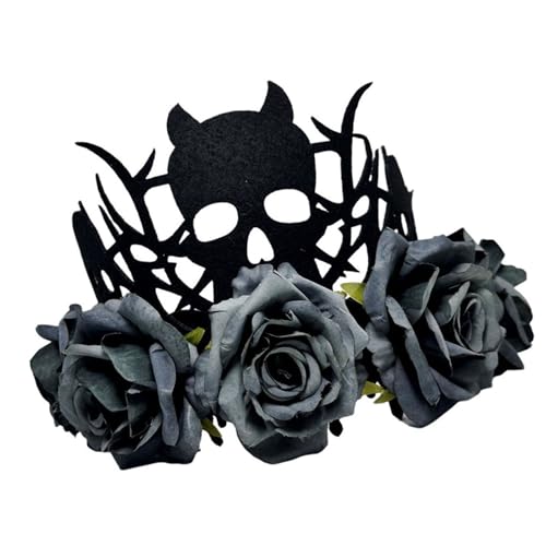 yanwuwa Halloween-Kopfschmuck, Hexe, Teufelskronen mit Rose, weicher Stoff, Kostümzubehör für Erwachsene und Kinder yanwuwa Halloween-Kopfschmuck, Hexe, Teufelskronen mit Rose, weicher Stoff, Kostümzubehör für Erwachsene und Kinder von yanwuwa