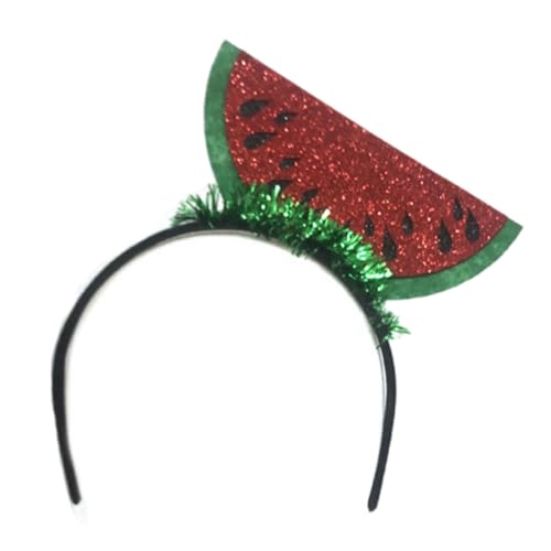 yanwuwa Hawaiianischer Haarreif mit tropischem Fruchtmotiv und glitzerndem Puder, für Party-Enthusiasten und Festivals von yanwuwa