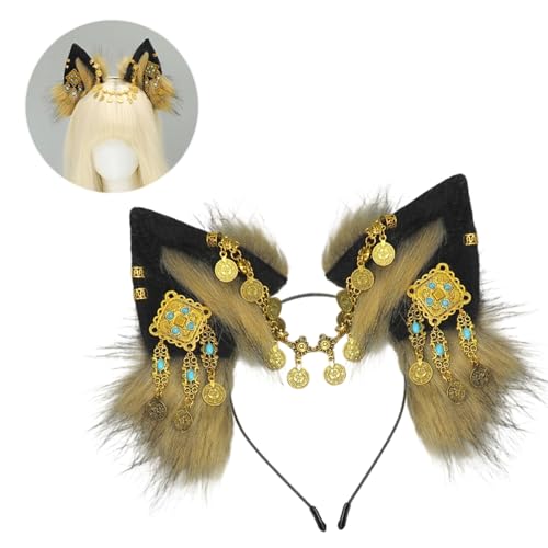yanwuwa Pelzige Wolfsohren Stirnbänder Mode Halloween Party Zubehör für Cosplay Kostümpartys und Themenveranstaltungen yanwuwa Pelzige Wolfsohren Stirnbänder Mode Halloween Party Zubehör für Cosplay Kostümpartys und Themenveranstaltungen von yanwuwa