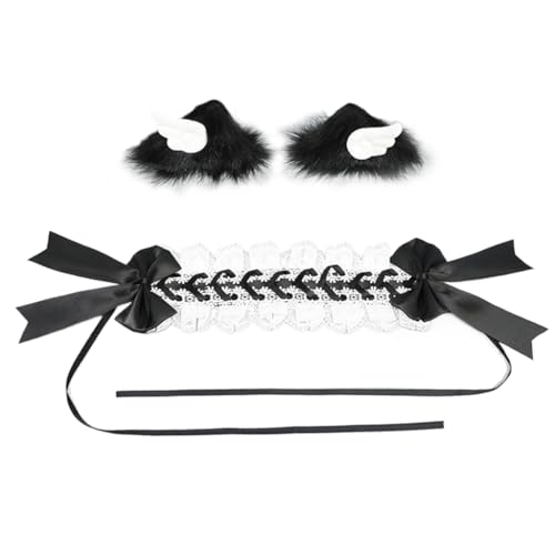 yanwuwa Plüsch-Flügel-Katzenohr-Haarspange und Stirnband-Set für Halloween, Dienstmädchen, Rollenspiel, Kostüm, Maskeraden, Kopfbedeckung yanwuwa Plüsch-Flügel-Katzenohr-Haarspange und Stirnband-Set für Halloween, Dienstmädchen, Rollenspiel, Kostüm, Maskeraden, Kopfbedeckung von yanwuwa