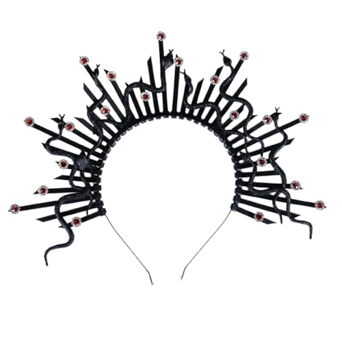 yanwuwa Punk Dark Styles Schlangen-Kopfschmuck Cosplay Stirnband Haarteile für einzigartige Mode-Statement und geheimnisvolle Attraktivität von yanwuwa