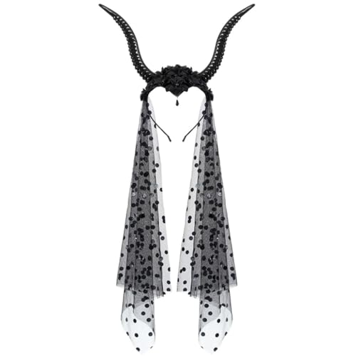 yanwuwa Punk Ziegenhorn Haarband Halloween Haarreif für Maskeraden Party Frauen Mottoparty Dressingup Stirnband Kostüm Requisiten von yanwuwa