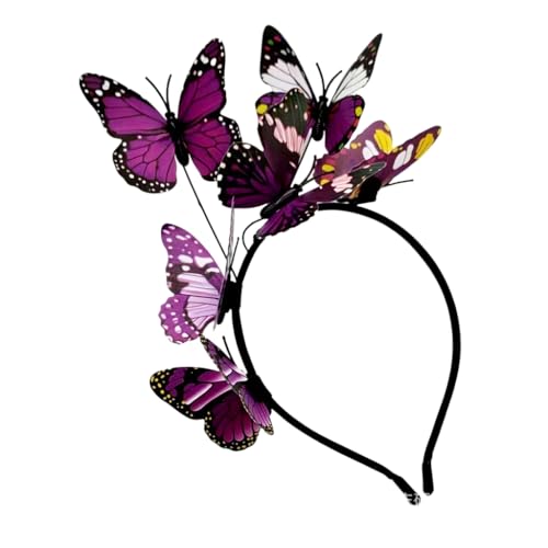 yanwuwa Schmetterling Fascinator Stirnband Elegant Haarschmuck für Frauen und Mädchen Halloween Party Cosplay Braut von yanwuwa