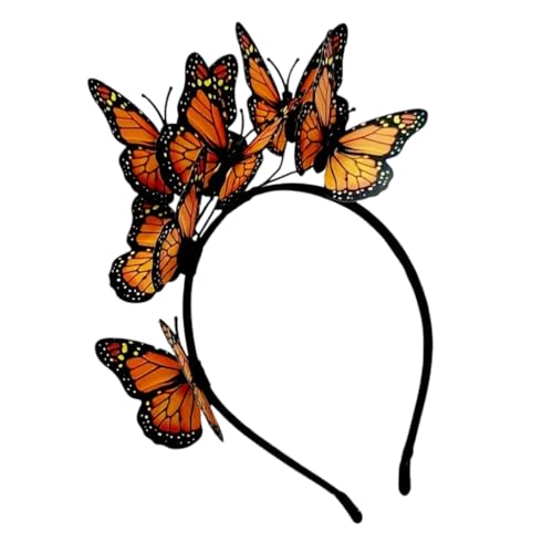 yanwuwa Schmetterling Fascinator Stirnband Elegant Haarschmuck für Frauen und Mädchen Halloween Party Cosplay Braut von yanwuwa