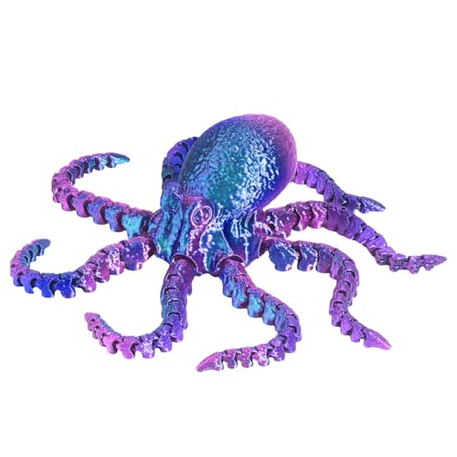 yanzisura 3D Gedrucktes Oktopus Spielzeug 3D Gedrucktes Zappelspielzeug Zum Stressabbau Bewegliches Oktopus Tiermodell Flexible Tierfigur Farbenfrohe Actionfigur Für Die Wohnungseinrichtung von yanzisura