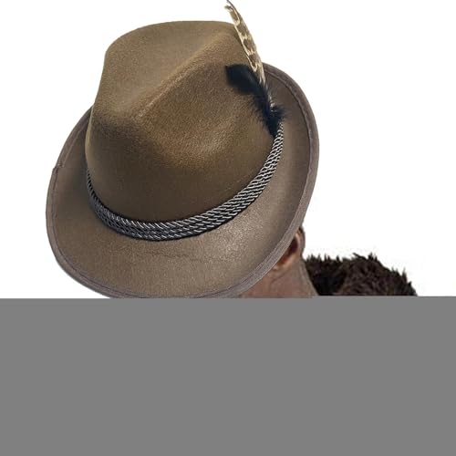 yanzisura Deutsche Hüte für Oktoberfest – Vlies-Cosplay-Hut, Retro-Oktoberfest-Kostüm-Zubehör für Erwachsene, Halloween, Maskerade, Ball, Rollenspiel, Party, Bühnenaufführung von yanzisura