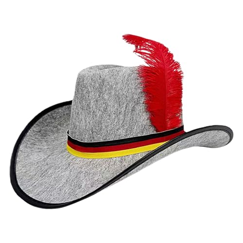 yanzisura Felt Hat,Western Filz Party Hut | Mit Verstellbarem Band Schwarz Rot Gelb Design Oktoberfest Kopfbedeckung Für Bar Fotoaccessoire Schulkostümparty Cosplay yanzisura Felt Hat,Western Filz Party Hut | Mit Verstellbarem Band Schwarz Rot Gelb Design Oktoberfest Kopfbedeckung Für Bar Fotoaccessoire Schulkostümparty Cosplay von yanzisura