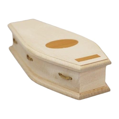 yanzisura Mini Sarg | Kleine Puppenhausmöbel Und - atives Modell Für Gruselecke, Unbearbeiteter Holz-Bastelsarg Für Puppenhaus von yanzisura