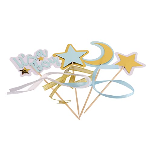 Kuchendekoration, Stern-Mond-Kuchenaufsatz, gute Dekoration, niedliche Karten, Party-Kuchendekorationen, hausgemachte Kuchendekoration (Azul HM2140902) von yaogohua