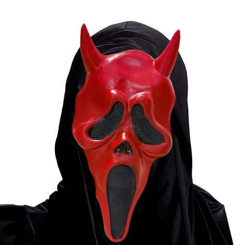 Ghostface Scream Masken mit Shroud, Gruselige Halloween-Maske für Männer und Frauen, atmungsaktiv, langlebig, Naturlatex, gruselig, Horror-Maske für Halloween, Streiche, Maskerade, Cosplay Ghostface Scream Masken mit Shroud, Gruselige Halloween-Maske für Männer und Frauen, atmungsaktiv, langlebig, Naturlatex, gruselig, Horror-Maske für Halloween, Streiche, Maskerade, Cosplay von yayafunfun
