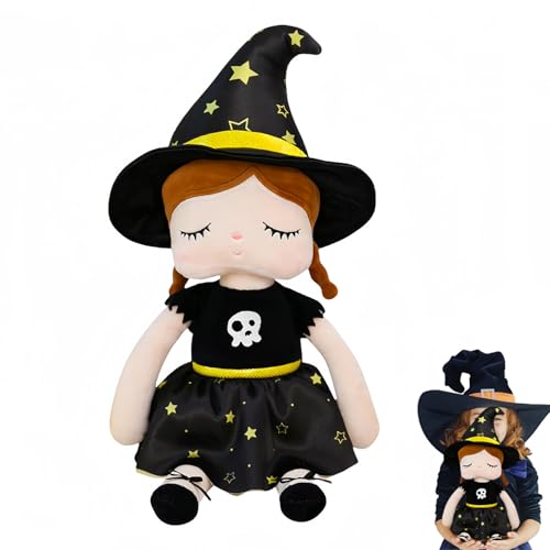 Halloween Kuscheltier Hexe Puppe, 42cm Halloween Plüschtier Niedlich,Weich Schwarze Hexe Lüschkissen Kuschelig, Cute Plüsch Kissen für Kinder Hallo-ween Geburtstagsgeschenke Weiches Bett Sofa Deko Halloween Kuscheltier Hexe Puppe, 42cm Halloween Plüschtier Niedlich,Weich Schwarze Hexe Lüschkissen Kuschelig, Cute Plüsch Kissen für Kinder Hallo-ween Geburtstagsgeschenke Weiches Bett Sofa Deko von yayafunfun