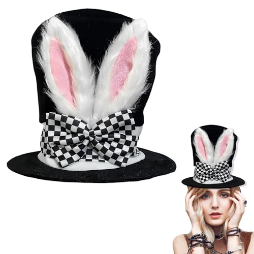 Osterhut für Damen, Kaninchen-Kostüm-Zubehör, Deluxe-Hasenhut mit angenähten Ohren und Schleife, Kostüm-Kopfbedeckung, Zubehör, Neuheit Hüte für Damen und Herren, Oster-Party-Dekorationen, Zubehör Osterhut für Damen, Kaninchen-Kostüm-Zubehör, Deluxe-Hasenhut mit angenähten Ohren und Schleife, Kostüm-Kopfbedeckung, Zubehör, Neuheit Hüte für Damen und Herren, Oster-Party-Dekorationen, Zubehör von yayafunfun