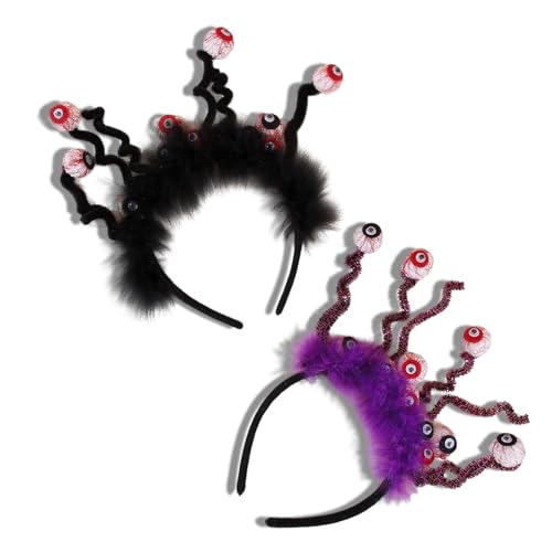 yayafunfun Halloween-Stirnband für Kinder und Erwachsene, Monster-Augapfel-Kopf-Bopper, schwarz und lila, gruseliges Haar-Accessoire für Kinder und Erwachsene, Halloween-Party, Cosplay-Kostüm, 2 Stück yayafunfun Halloween-Stirnband für Kinder und Erwachsene, Monster-Augapfel-Kopf-Bopper, schwarz und lila, gruseliges Haar-Accessoire für Kinder und Erwachsene, Halloween-Party, Cosplay-Kostüm, 2 Stück von yayafunfun