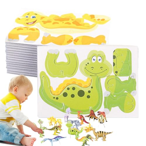10-teiliges Cartoon-Puzzle für Kinder - Sichere Papierspiele, sensorisches Spielpuzzle für Kinder | Lernspielzeug für Kinder | Lernspielzeug für Kinder geeignet für Montesori in von ycezw