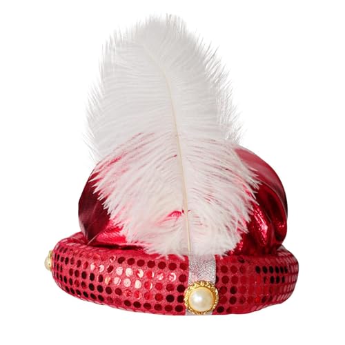 Aladdin Hut Herren - Aladdin Hut Kinder, Aladdin Prinz Hut | Sultan-Kopfwickel, wunderschönes Pailletten-Design mit Feder, Aladdin-Kopftuch, Hut mit Federn, Aladdin-Themenparty-Kostüm, Prinz-Kostüm Aladdin Hut Herren - Aladdin Hut Kinder, Aladdin Prinz Hut | Sultan-Kopfwickel, wunderschönes Pailletten-Design mit Feder, Aladdin-Kopftuch, Hut mit Federn, Aladdin-Themenparty-Kostüm, Prinz-Kostüm von ycezw