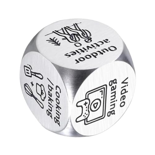 Creative Decision Würfel - Decision Würfel aus Edelstahl, Decision Würfelspiel | Würfelspiele Date Night Kreative Entscheidung Würfel, Spielzubehör Ideen Lustige Stahl-Nachrichten-Spielzeug für von ycezw
