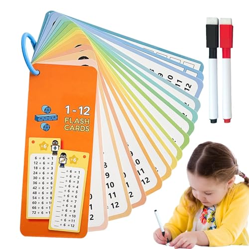 Division Flash-Karten, Math Flash-Karten - 15X Home Lernhilfenkarten, Math Equations Study Cards mit trockenen Radiergummi für Kinder Division Flash-Karten, Math Flash-Karten - 15X Home Lernhilfenkarten, Math Equations Study Cards mit trockenen Radiergummi für Kinder von ycezw