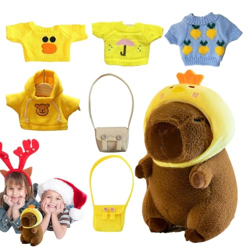 Gefülltes Tier Carpincho – Weiche Plüsch-Spielzeugpuppe | Cuddly Capybara, entzückende 22,9 cm große Deko-Figur für Kinderzimmer von ycezw