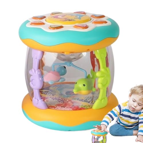 Handtrommeln für Handtrommel, Handtrommel, Handtrommeln mit Meerestieren, Cartoon, mit Licht und Musik, sensorische Musikinstrumente, Trommel, Musikspielzeug für von ycezw