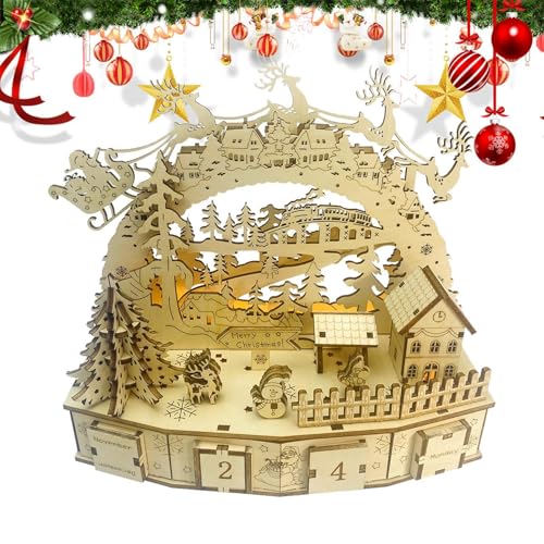 Holzpuzzle, Weihnachtspuzzle, Countdown bis zu Weihnachtsmodellbau-Sets | Mechanische Puzzle-Montagevorlage zum Bauen mit LED-Licht, Meisterstück Holzpuzzle, Weihnachtspuzzle, Countdown bis zu Weihnachtsmodellbau-Sets | Mechanische Puzzle-Montagevorlage zum Bauen mit LED-Licht, Meisterstück von ycezw