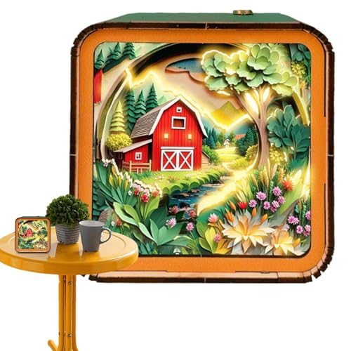 Holzpuzzle Nachtlicht - Landschaft Puzzle Nachtlicht, Puzzle Nachtlicht | Puzzle Lernspielzeug, Nachtlicht Puzzle mit LED-Lichtfunktion, Heimdekoration für Schlafzimmer, s von ycezw