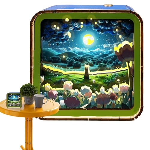 Holzpuzzle Nachtlicht - Landschaft Puzzle Nachtlicht, Puzzle Nachtlicht | Puzzle Lernspielzeug, Nachtlicht Puzzle mit LED-Lichtfunktion, Heimdekoration für Schlafzimmer, s von ycezw