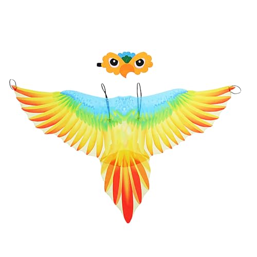 Kids Eagle Wings - Play Role Play, Vogelkostüm-Set | Großes Federdesign mit verstellbaren Trägern, realistischer Ekel für Schulaufführungen und Feiern von ycezw