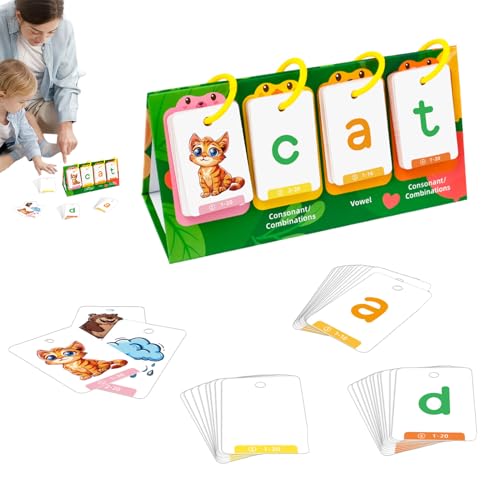 Lernen Flash Cards - Alphabet Sound Flash Cards, Vorschul-Audioaktivitäten | Leseschreibung Lernspiele, Wortbauspiele mit 80 Karten für das frühe Lernen von Klassenzimmern von ycezw