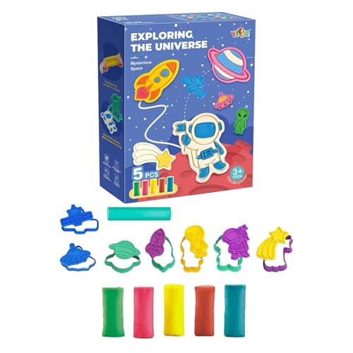 Luftgetrockneter Modellierton - Lustiges Playdo-Ton-Set, kreative Projekte aus farbigem Ton | Knetspielzeug Planet Weltkarte Dinosaurier Stein sc von ycezw