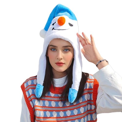 Lustiger Plüsch-Nikolaushut aus Plüsch, Weihnachtsmützen aus Plüsch | Niedliche Plüschmützen in Form eines Schneemanns | Weiche Hüte mit verstellbaren Kordeln für den Lustiger Plüsch-Nikolaushut aus Plüsch, Weihnachtsmützen aus Plüsch | Niedliche Plüschmützen in Form eines Schneemanns | Weiche Hüte mit verstellbaren Kordeln für den von ycezw