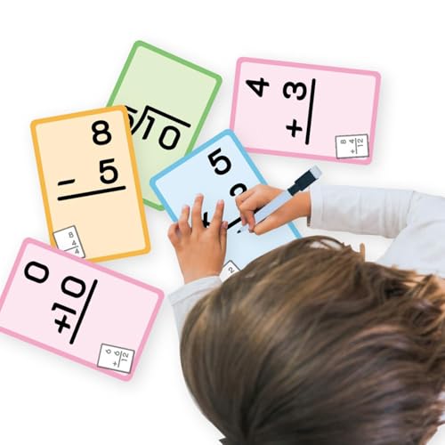 Mathematische Flash-Karten, Addition und Subtraktion Flash-Karten | Trockene Multiplikations-Flashkarten in der Schule zu Hause – Pädagogische und praktische Revisionskarten von ycezw