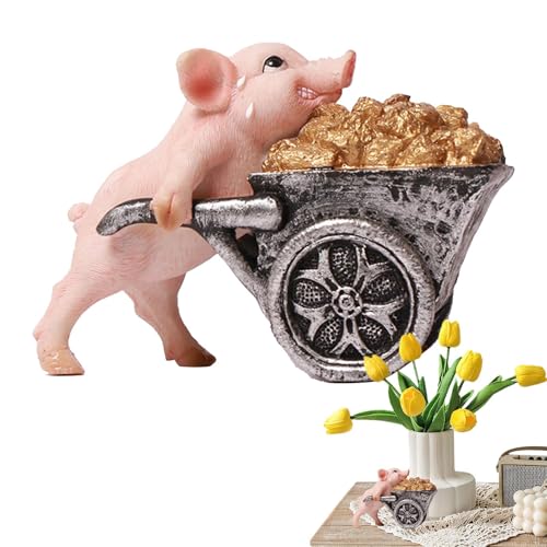 Niedliche Tierfiguren - Tierskulpturen, Fleißige Tierfiguren | Karikatur-Tier-Schubkarren-Statue, Kunsthandwerkssätze aus Harz, Gartendekoration für Feen für Miniaturlandschaften, Zubehör zum Niedliche Tierfiguren - Tierskulpturen, Fleißige Tierfiguren | Karikatur-Tier-Schubkarren-Statue, Kunsthandwerkssätze aus Harz, Gartendekoration für Feen für Miniaturlandschaften, Zubehör zum von ycezw