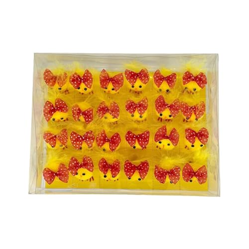 Osterküken, -Küken, niedliches Weihnachts-Plüschspielzeug, Set mit 24 Plüsch-Küken mit Osterschleife, Plüschfigur für Heimdekoration Osterküken, -Küken, niedliches Weihnachts-Plüschspielzeug, Set mit 24 Plüsch-Küken mit Osterschleife, Plüschfigur für Heimdekoration von ycezw