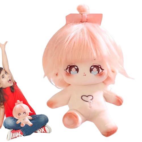 Plüschpuppe für Mädchen, niedliche Puppe aus Baumwolle, niedliches Spielzeug aus betrunkener Baumwolle für Mädchen, austauschbares Puppen-Spielzeug, weiches Kissen für Kinder, für Schlafzimmer von ycezw