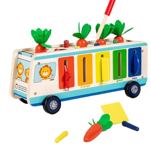 Puzzlespiel zur Karottenernte, Karottenernte-Set aus Holz | Karottenernte Spielzeug mit Farb- und Formensortierer - schöner Formensortierer von ycezw