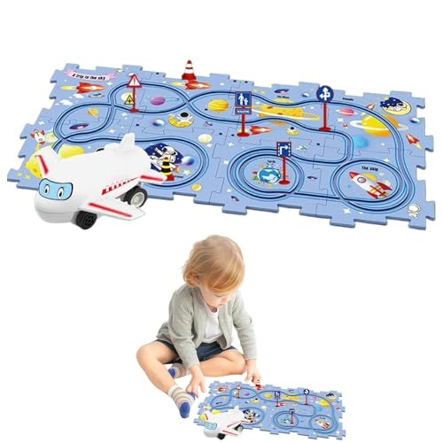 Puzzlewagen-Set für Auto, Puzzle-Set | Spielzeugauto auf Schiene für – Lernspielzeug für interaktives Lernauto von ycezw