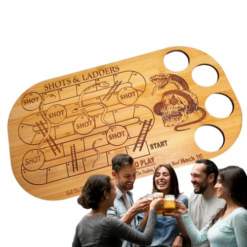 Schach mit Weinbecher, Weintassenspiel - Holz-Weinbrettspiel Base S mit Getränkebecher - Fliegender Schachtisch Bar-Spielset für Bar Hotel Partyzubehör von ycezw