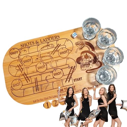 Schach mit Weinbecher Spiel Weinbecher - Holzbrettspiel mit Getränkebecher, fliegender Schachtisch Spielset für Drinkbar für Bar, Hotel, Haus, Party, Lieferitur von ycezw