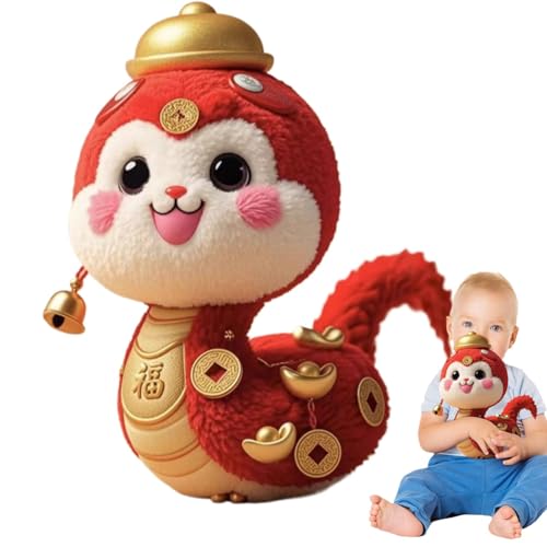 Schlange Plüschspielzeug – Plüschschlange, niedliches Kupferschlange Plüschtier | Niedliches Maskottchen des Jahres der Schlange 40,9 cm (11 Zoll), chinesisches 3D-Plüschspielzeug, für das Mondneujahr von ycezw