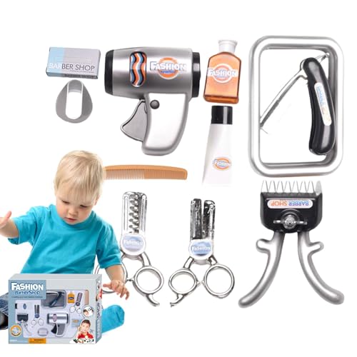 Set Von Children's Barber, Kinderfress -Set - Spiele Rollenspiel Für Friseursalon | Friseurset, Spielzeughair -Salon -Spiel, Simulatio -Spiel von ycezw