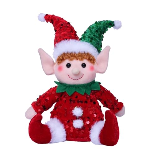 Sitzpuppe - Weihnachten Sitzpuppe, Sitzende Statuette mit Pailletten Urlaubsdekorationen | Schöne Weihnachten niedliche Puppe, Weihnachtstisch Dekorationen für, Mädchen, Kinder, Kinder, Partys von ycezw