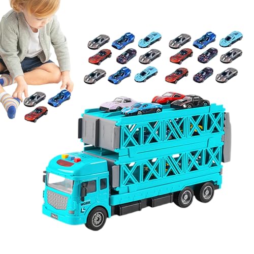 Spielzeug für Rennwagen, Transportauto Spielzeug | 2-Schicht-Rennbahn-Spielset, zusammenklappbares Transportset, Spielset für Rennbahn von ycezw