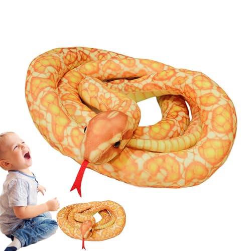 Stuffed Snake Toy - Riesiger Schlange gefüllt, gemütlicher Tier-Plüschstopper | Realistische weiche Schlange, Heimtextilien Neuheit gepolsterte Schlange Spielzeug für Regale, Schlafzimmer, Partytricks von ycezw