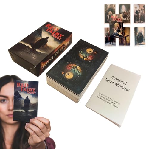 Tarot-Deck, Tarot-Karten, Vorhersage der Zukunft des Tarotkarten der roten Fee | Klassisches Tarot-Kartenset, Unterhaltungsspiele für die Wahrsagerei des Schicksals, von ycezw