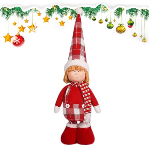Weihnachten Plushtelescopic Ben - Stehende Weihnachtspuppe, kleine Plüsch Weihnachtsschmuck drinnen | Weihnachtsdekoration Stehende Puppe, Schreibtischdekorationen Entzückende Wohnkultur für Tisch von ycezw