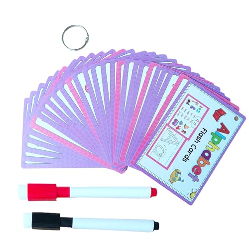 ycezw Alphabet Flash Karten für – Alphabet Flash Cards Spielzeug, Vistaprint Lernkarten für frühes Lernen, löschbare Alphabet-Flashkarten, Karte von ycezw
